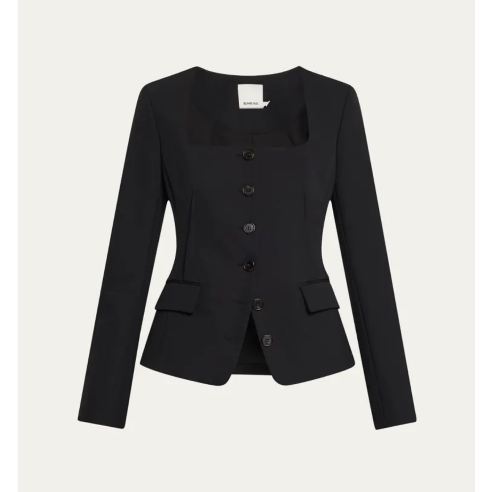 NWT SIMKHAI Marlowe U-neck Jacket in Black